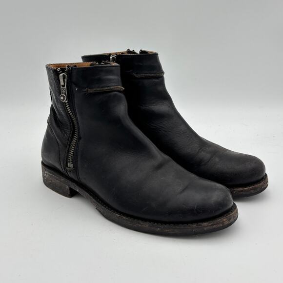 Frye Leather Veronica Seam Short Boots Ankle Zip Booties Women's 8B - Picture 1 of 13